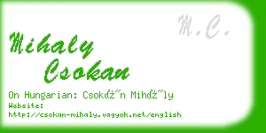 mihaly csokan business card